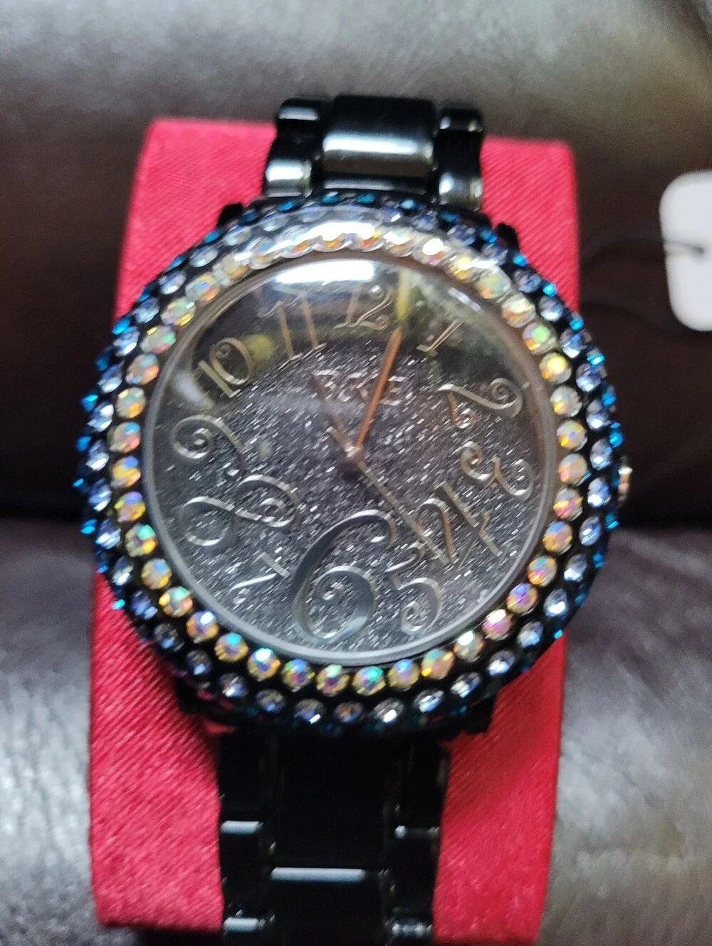 BKE Black Men’s Watch with Iridescent Crystal Bezel  WORKS (116)